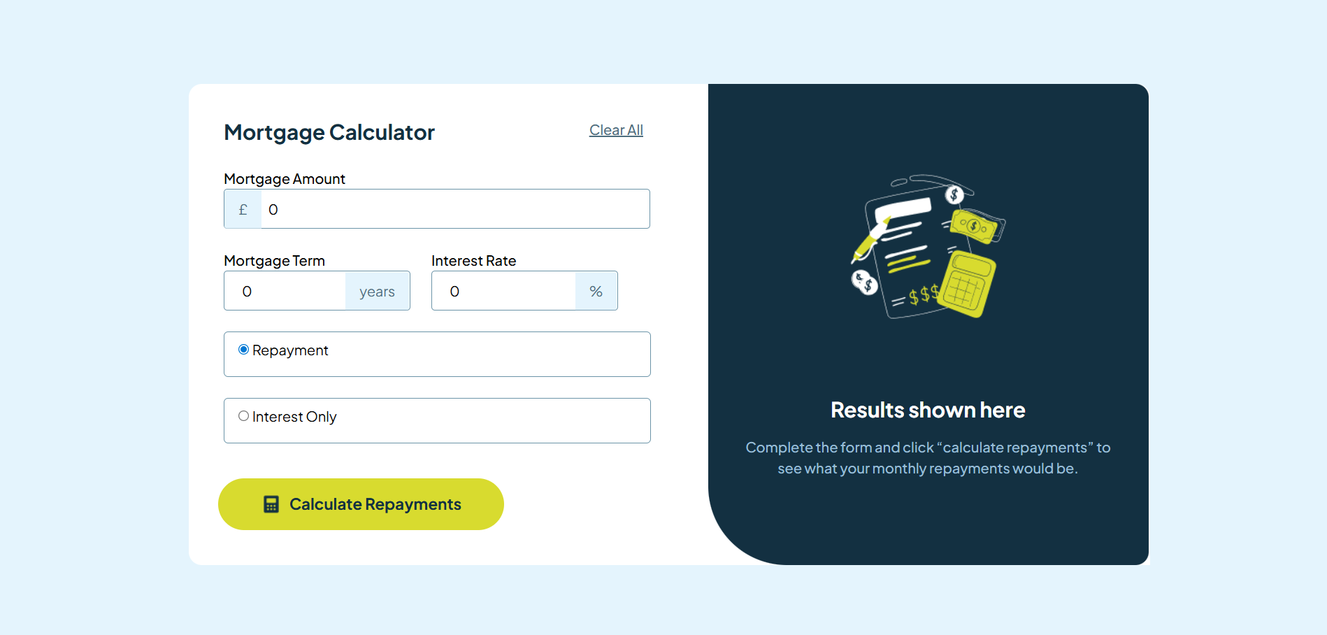 mortageRepaymentCalc